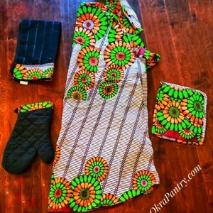 African Print Apron & Kitchen Set